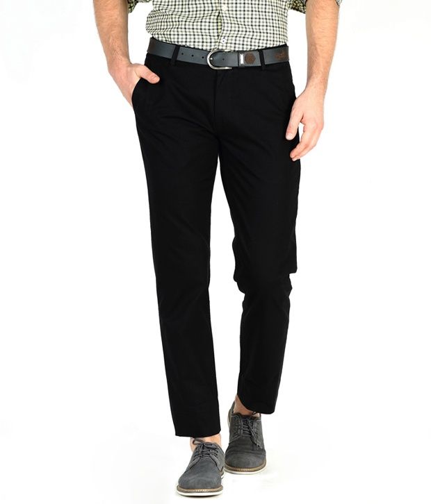 black slim chinos mens