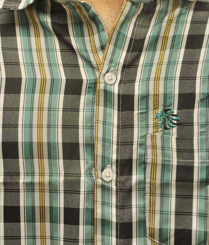 dark green checks shirt