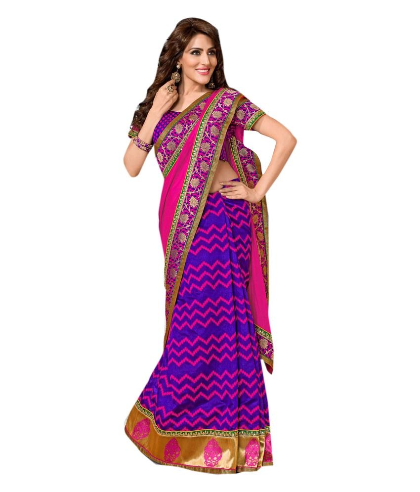 Viva N Pink Embroidered Silk Saree Buy Viva N viva n pink embroidered silk saree buy viva n