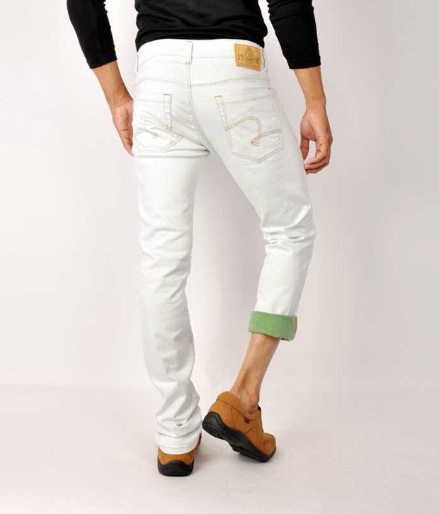 spykar white jeans
