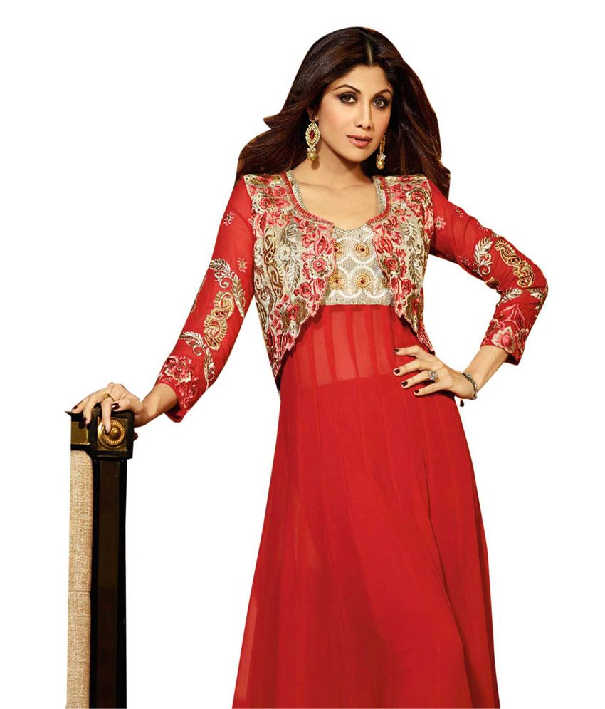 red georgette frock