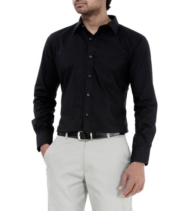 Genesis Black Formal Solid Shirt - Buy Genesis Black Formal Solid Shirt ...
