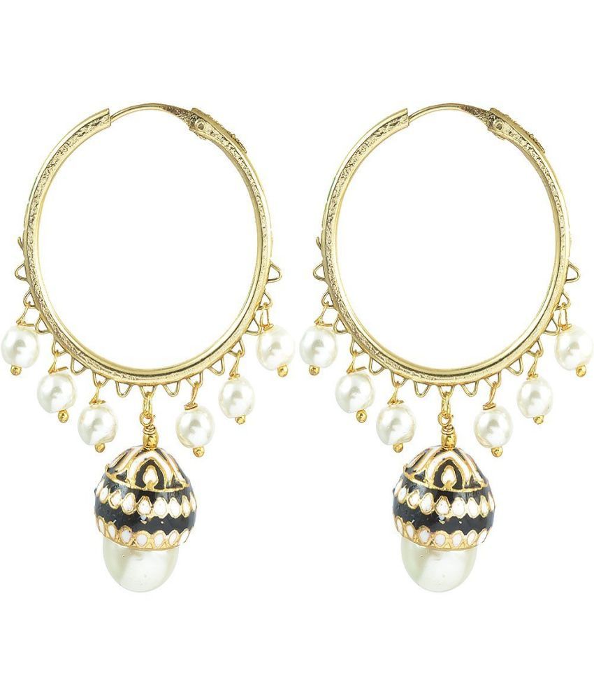     			The Jewelbox Pearl Enamel Bali Earrings