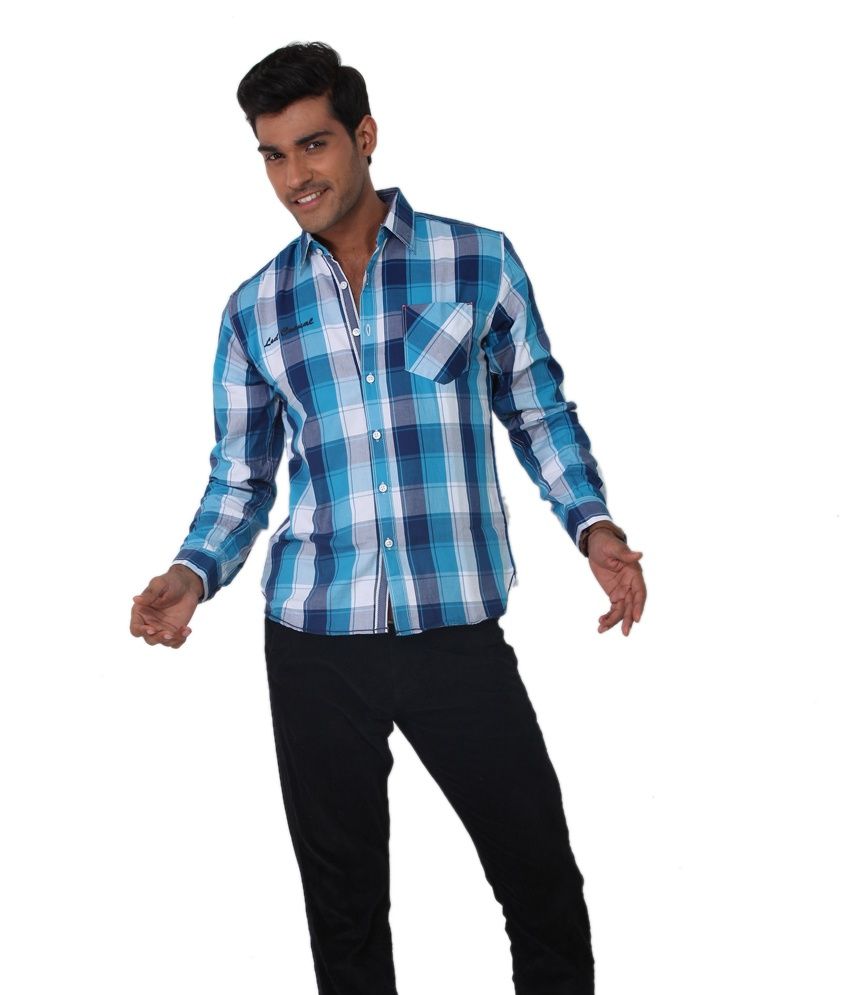 ... Jeans Turquoise Casuals Shirt Onl   ine at Low Price in India - Snapdeal