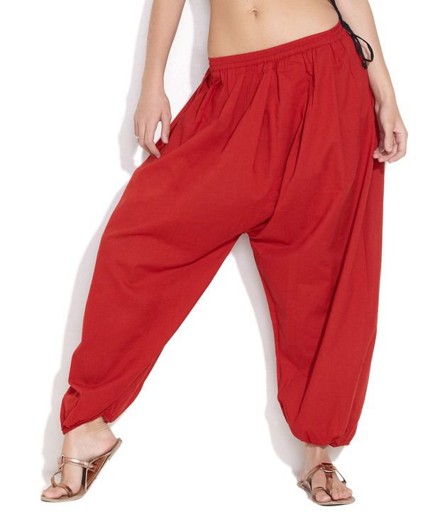 Amari Red Cotton Harem Pants Price in India - Buy Amari Red Cotton ...