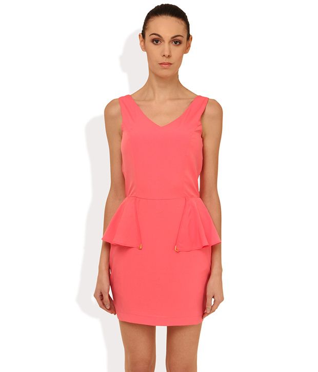 Short Pink Peplum Dress