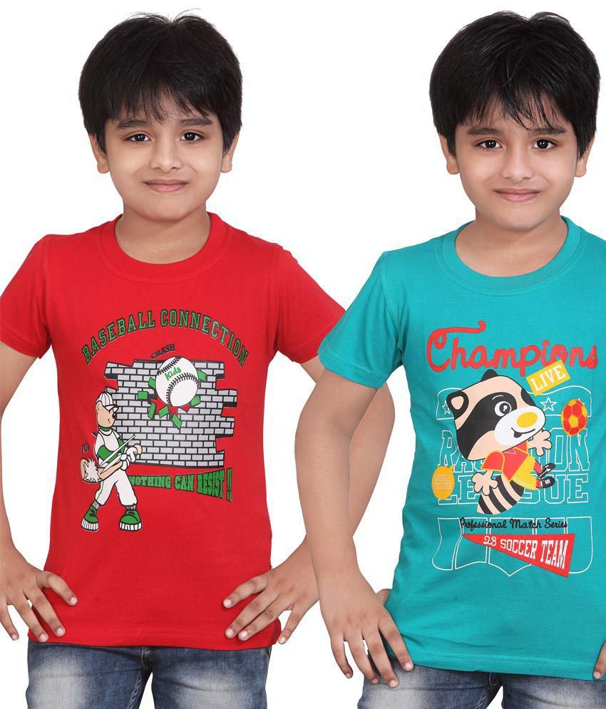     			Dongli Smart Boys Printed T-shirt 2 pcs Combo