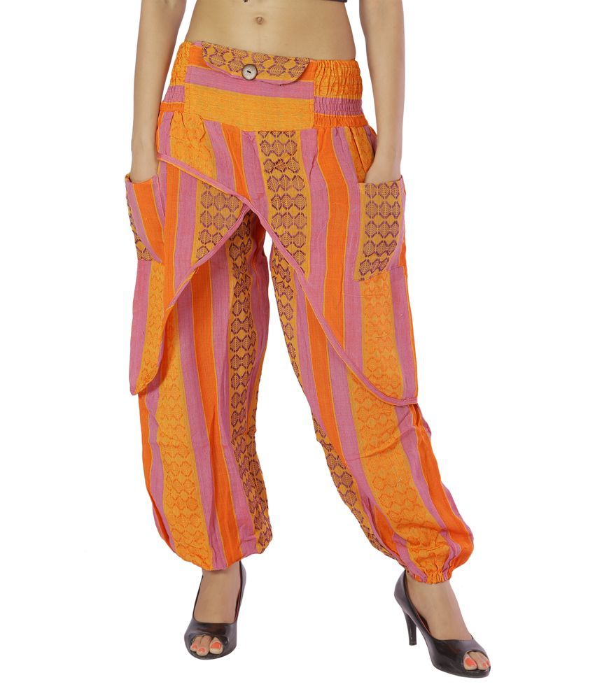 Shopping Rajasthan Orange Cotton Harem Pants Price in India Buy