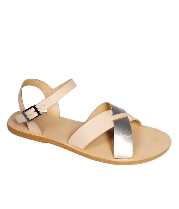silver flat sandals size 6