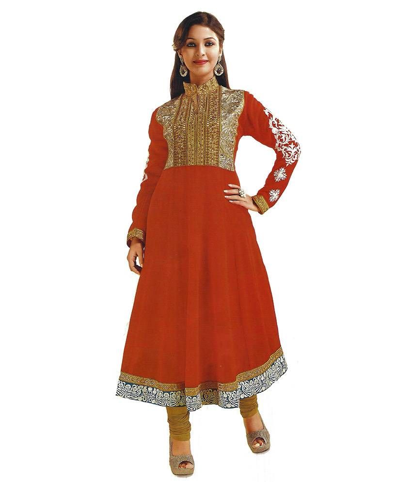 red designer kurta