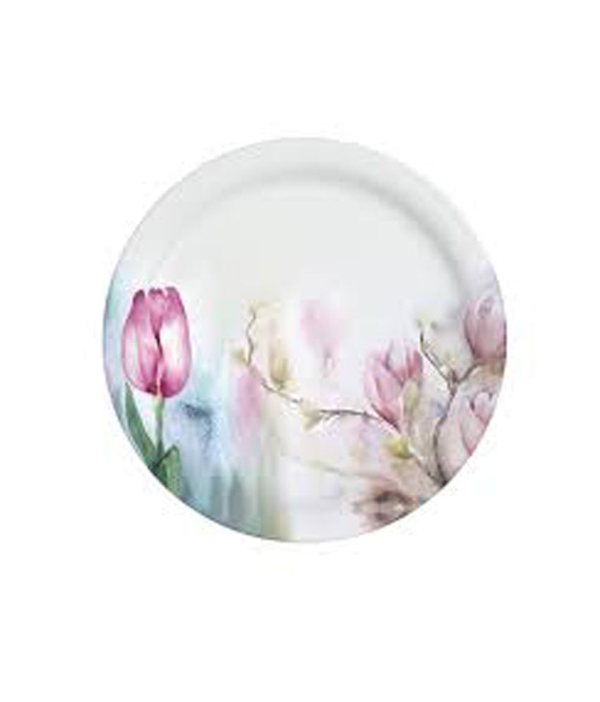 Milton Tulip White and Purple Melamine Dinner Set (31 Pcs) Buy Online