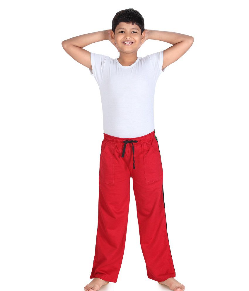     			DONGLI Red Trackpants For Boys