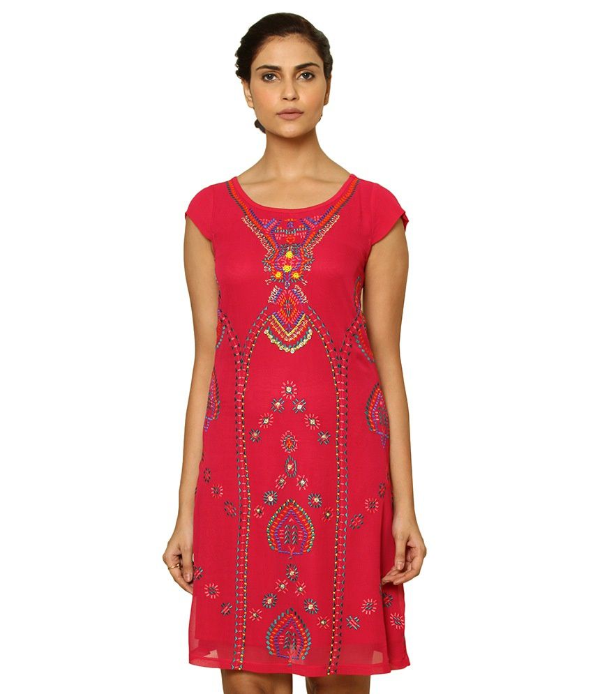 Label Ritu Kumar Pink Party Georgette Medium Dresses - Buy Label Ritu ...