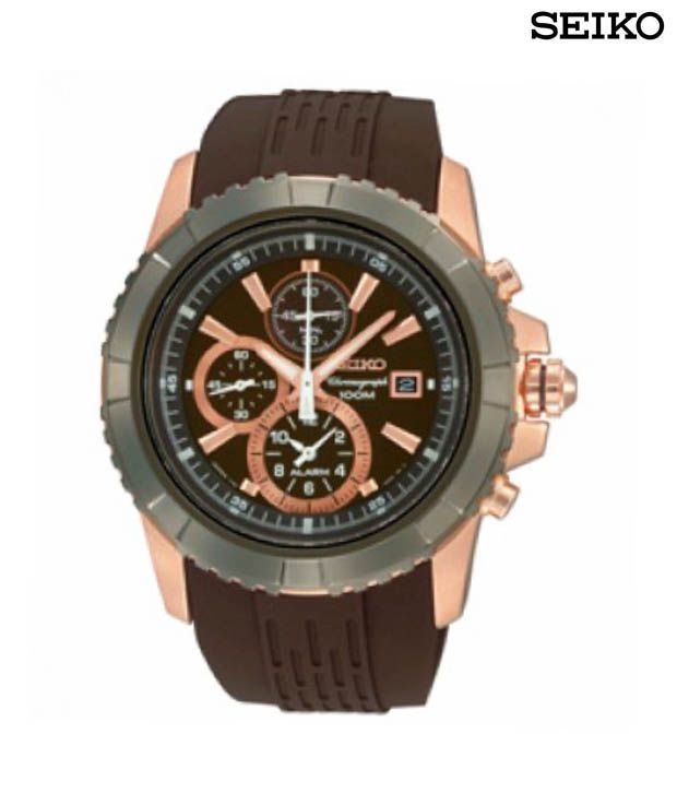 seiko sportura chronograph rose gold