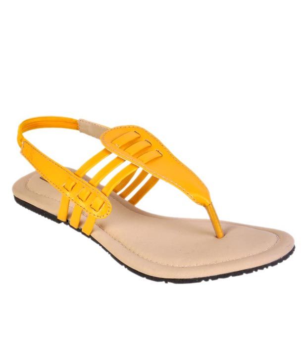 Jolly Jolla Yellow Flat Sandals Price in India- Buy Jolly Jolla Yellow ...