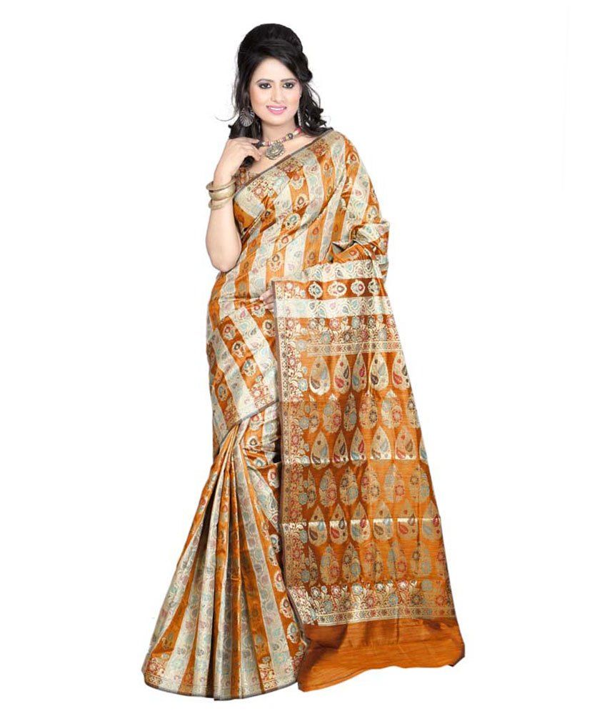 Parichay Gold Matka Silk Saree - Buy Parichay Gold Matka Silk Saree 