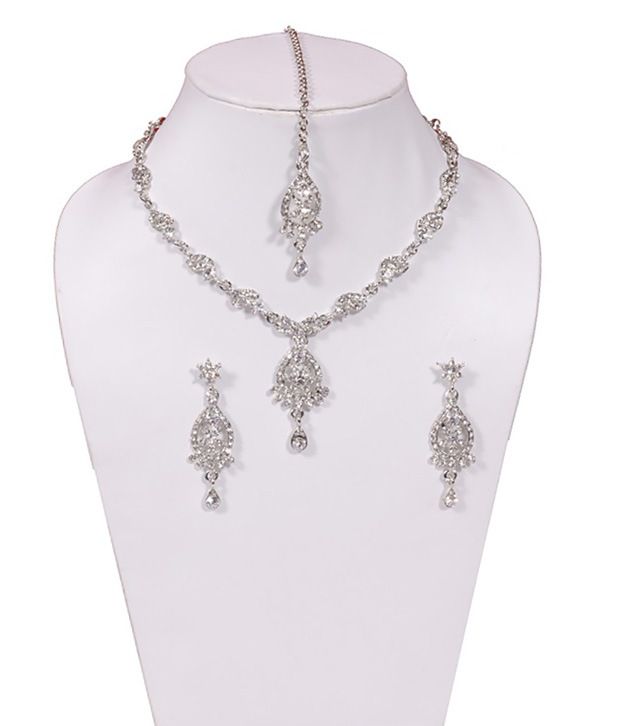 silver colour ka necklace