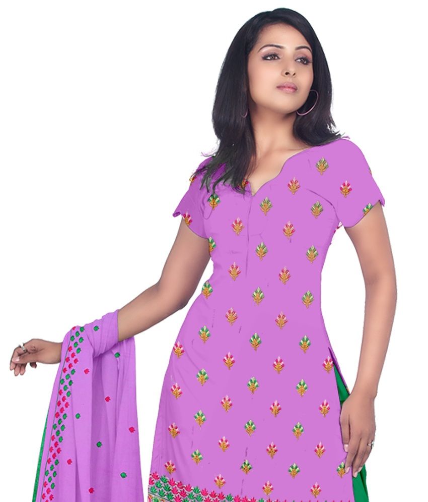 Surat Tex Purple Cotton Unstitched Dress Material Buy Surat Tex