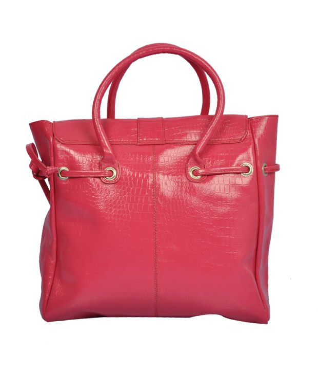 JM Pink Leather Handbag - Buy JM Pink Leather Handbag Online at Best ...