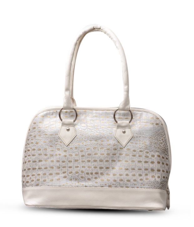 white croc print bag