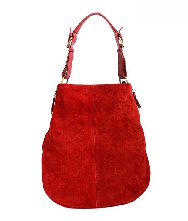 WalletsnBags Hot Red Suede Tote Bag - Buy WalletsnBags Hot Red Suede ...
