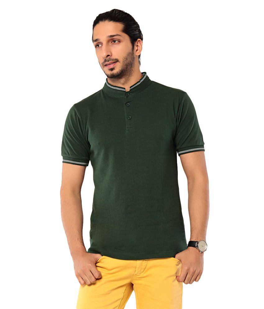 Ebry Maroon Green Navy Slim Fit Mandarin Collar Polo T Shirt Pack of 3 ...