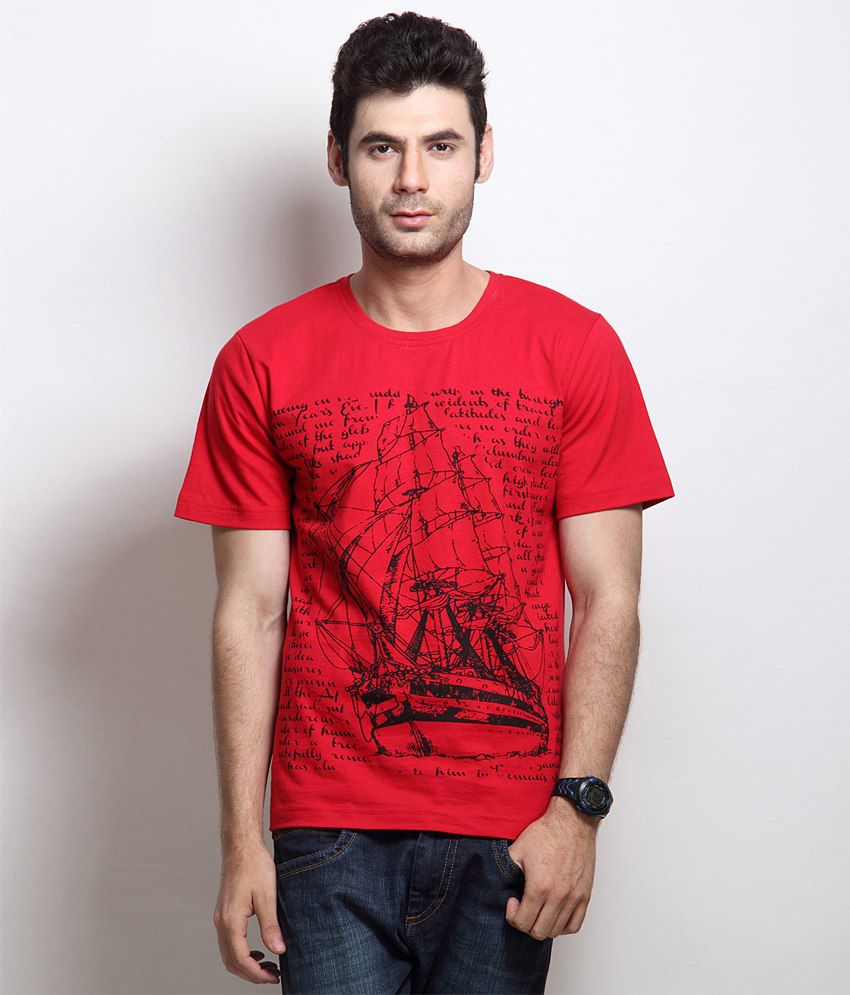 RIGO Red Cotton T-Shirt - Buy RIGO Red Cotton T-Shirt ...