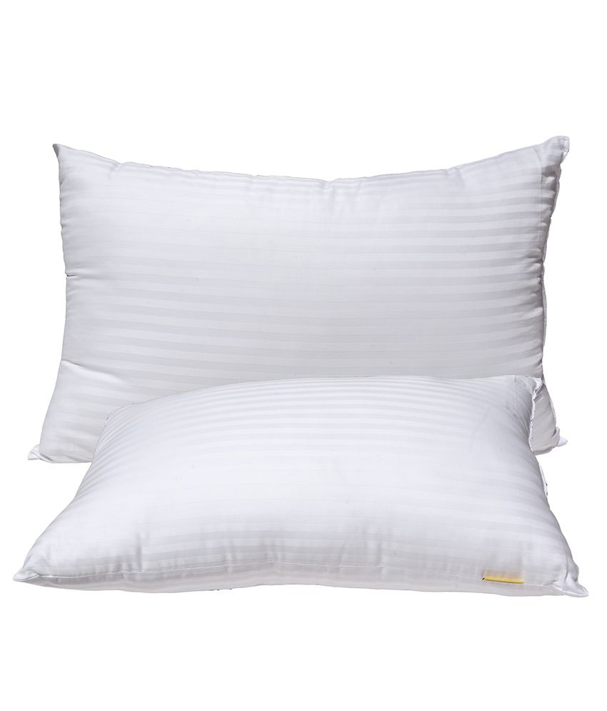     			White Swan White Stripes Cotton Pillow