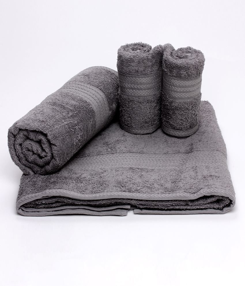     			Bombay Dyeing Set of 4 Cotton Towels - Gray