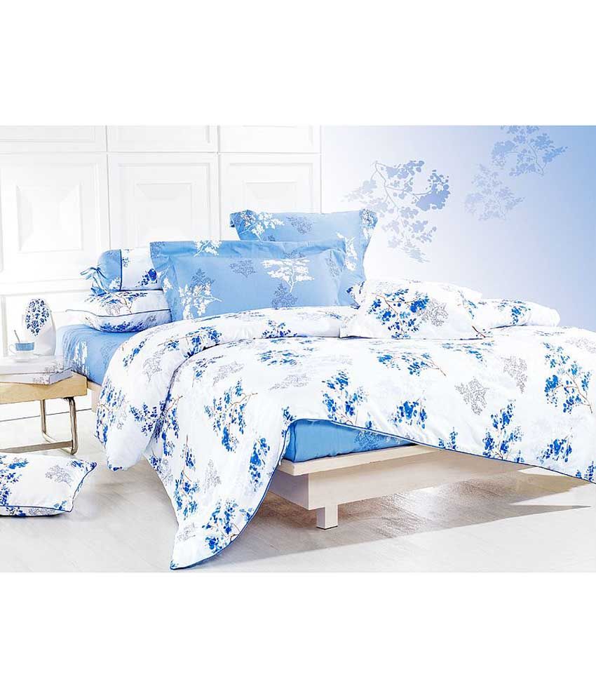 Le Reve White Cotton Floral Double Bed Sheet Buy Le Reve White Cotton Floral Double Bed Sheet Online At Low Price In India Snapdeal Com
