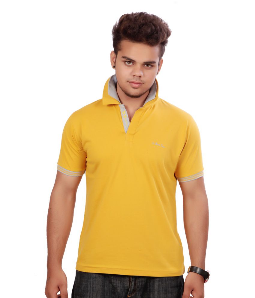 Emerge Double Collar Mustard Polo T-shirt - Buy Emerge Double Collar ...
