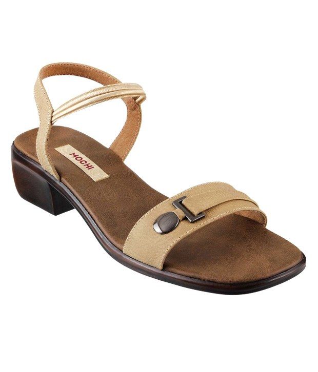 Mochi Beige Block Sandals Price in India- Buy Mochi Beige Block Sandals Online at Snapdeal