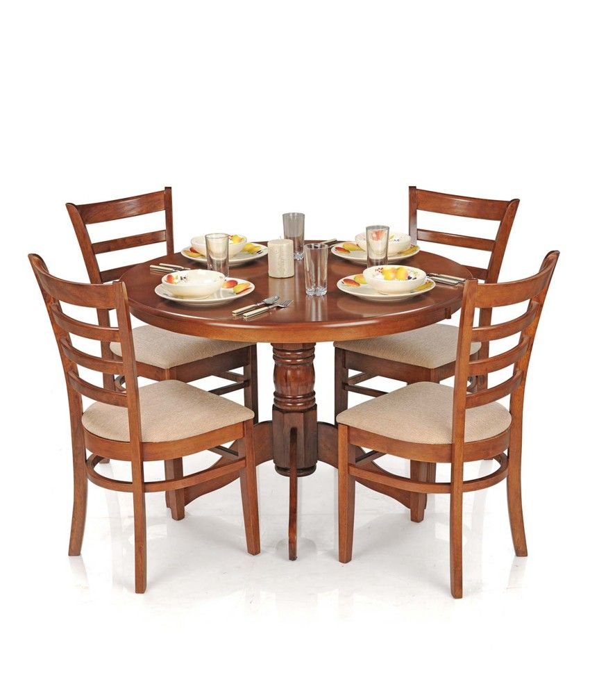 Royaloak Dining Table Set  With 4 Chairs Solid Wood  