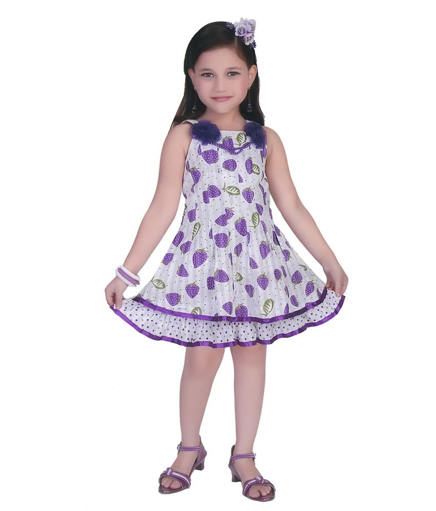 Saarah Purple Cotton Frock For Girls - Buy Saarah Purple Cotton Frock ...