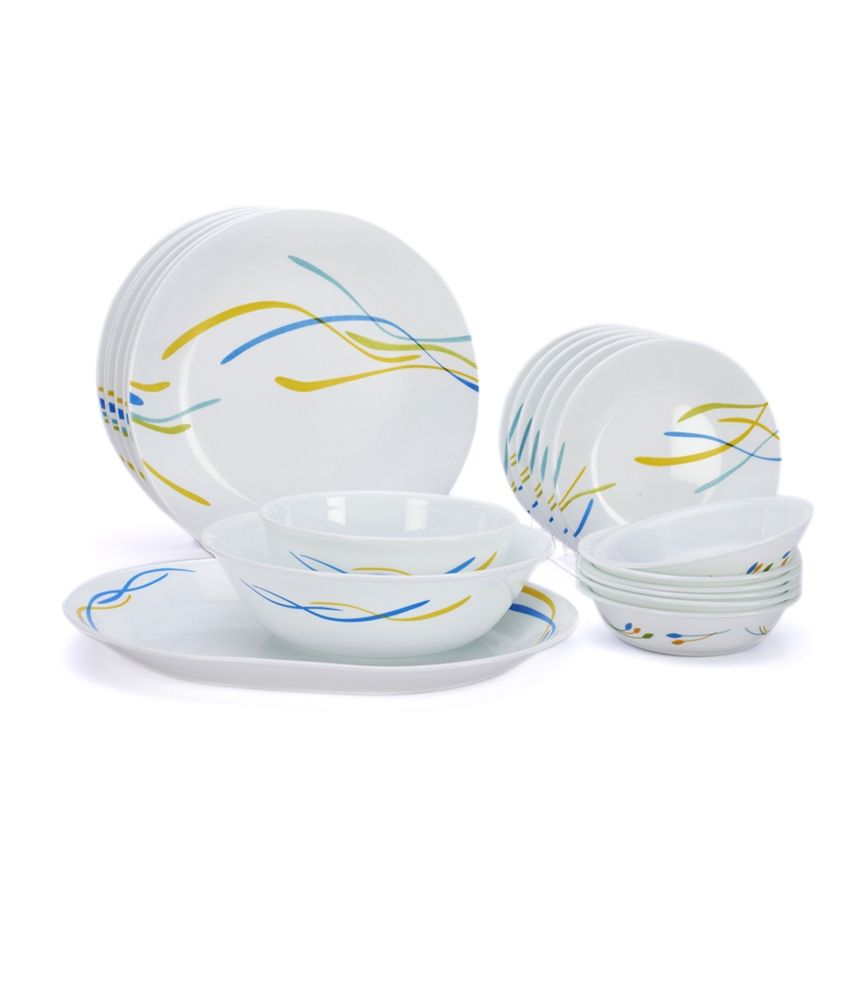 Corelle 21 Pcs Dinner Set-India Impressions Waves: Buy Online at Best