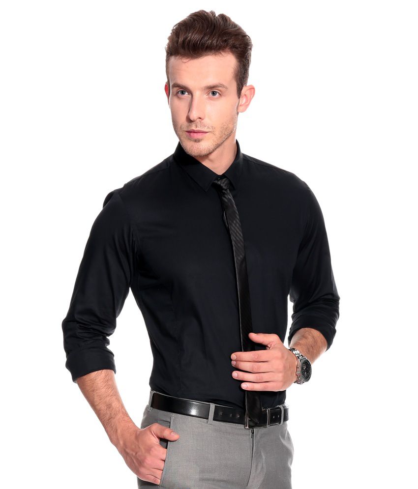 Arrow Black Formals Shirt - Buy Arrow Black Formals Shirt Online at ...