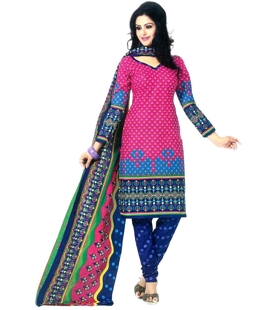 unstitched cotton dress material online