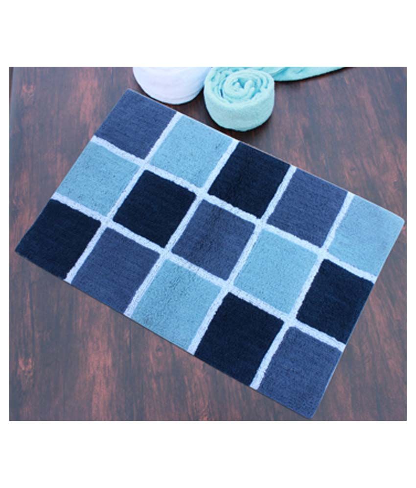 Azaani Box Blue Cotton Floor Mat Buy Azaani Box Blue Cotton Floor Mat