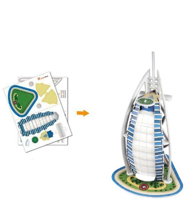 Mpi Cubic Fun 3d Paper Puzzle Burj Al Arab Assembly Kit - Buy Mpi Cubic ...