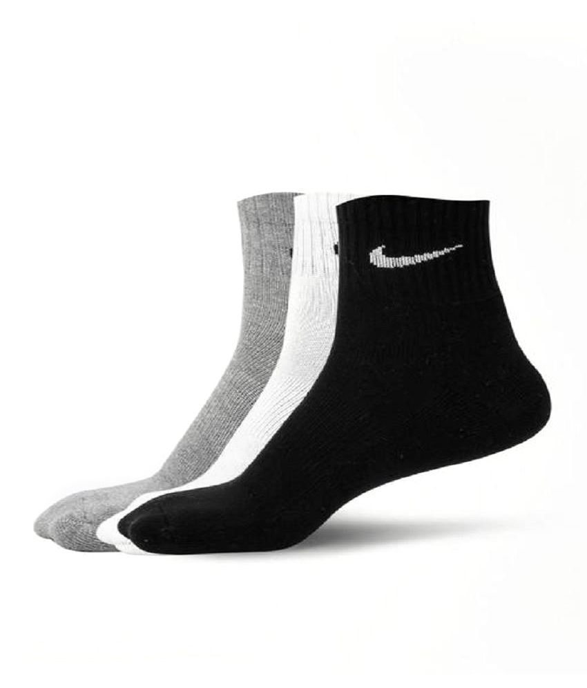 Nike Grey, Black & White Socks - 3 Pair Pack: Buy Online at Low Price ...