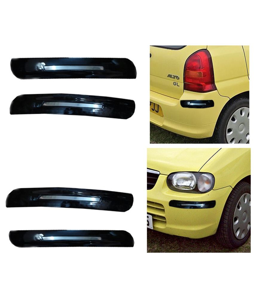 Ski Black Chrome Bumper Safety Guard Protector For Maruti Suzuki Alto
