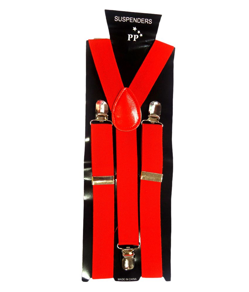 SNB Men's RED SUSPENDERS Y Shape Back Elastic Clip Buy SNB Men's RED