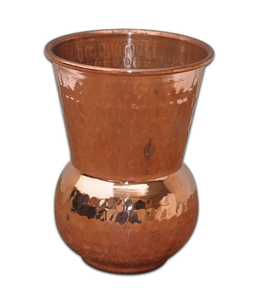     			Prisha India Craft Copper Glass For Ayurvedic Health Benefits Drinkware Tumbler Indian Copper Utensils