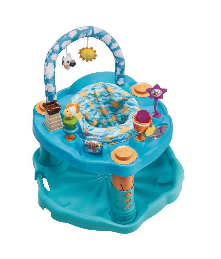 evenflo exersaucer orange and blue