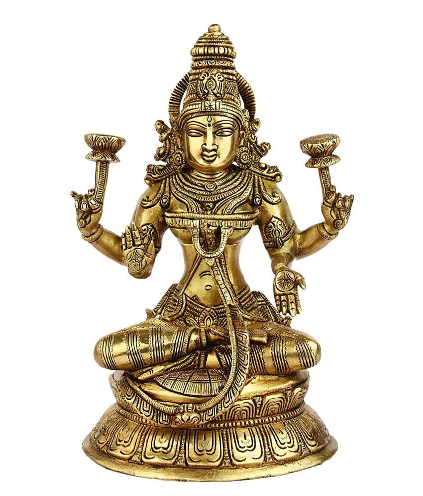 Statue Studio Brass Goddess Laxmi With Jewellery: Buy Statue Studio ...