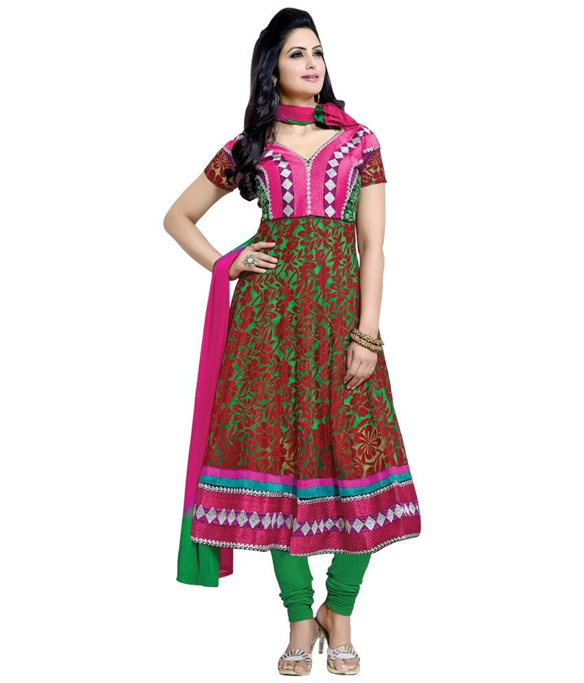 Surat Tex Multi Color Georgette Unstitched Dress Material - Buy Surat ...