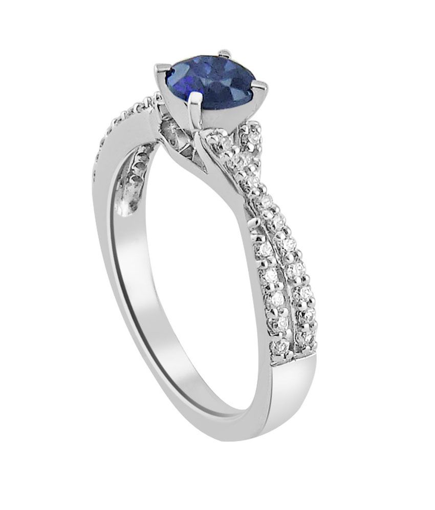 Jewel Creation Cz Sterling Silver Ring With Blue Stone: Buy Jewel ...
