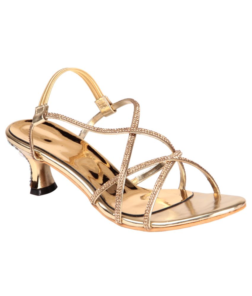 gold kitten sandals