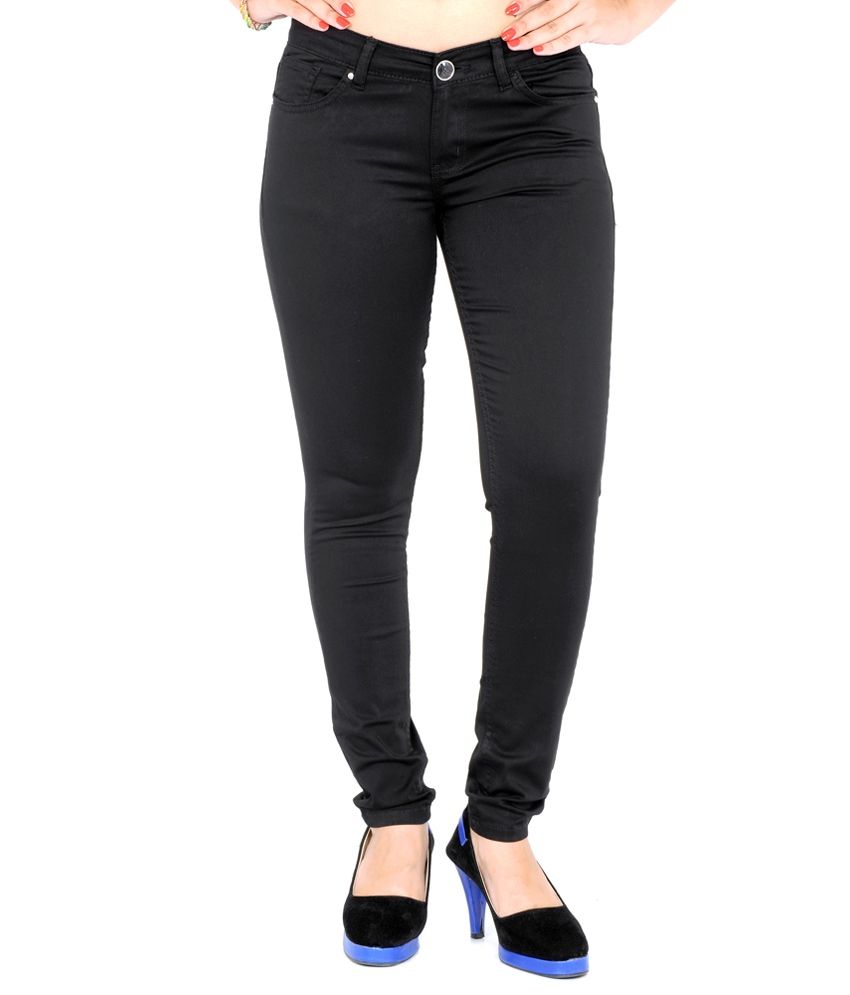 black satin jeans