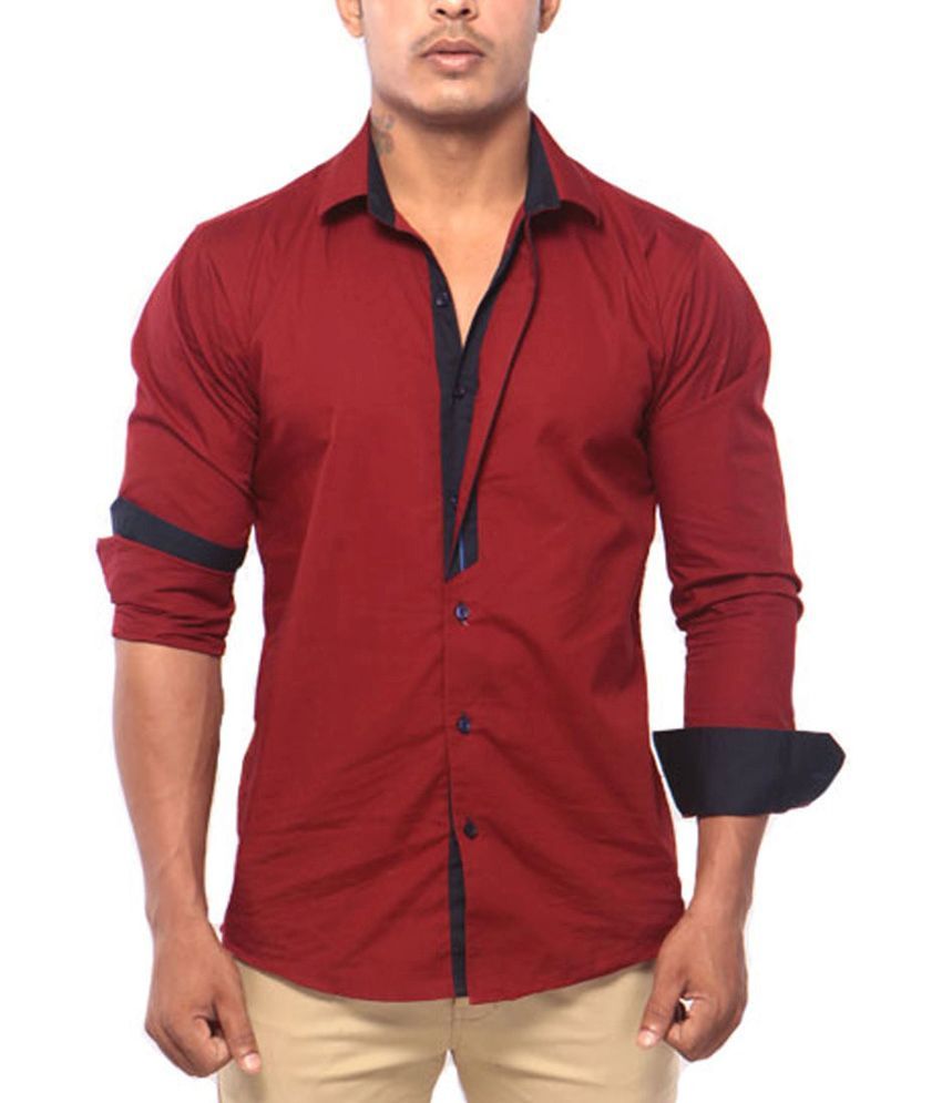 black shirt with red lining